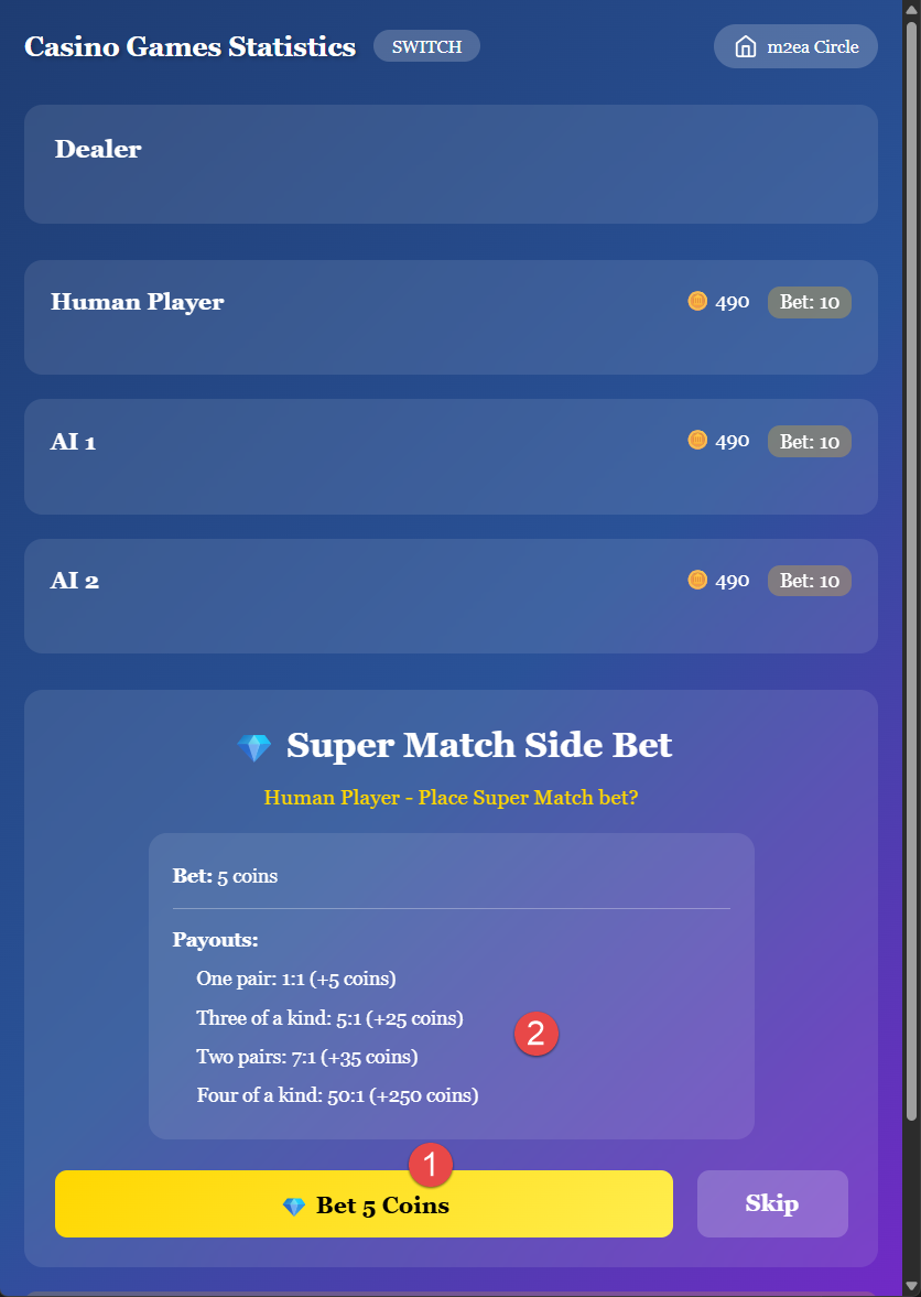 10. Blackjack Switch - Pari parallèle