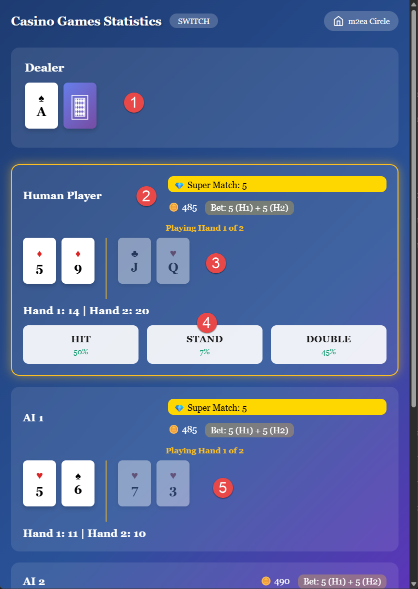 12. Blackjack Switch - Jeu
