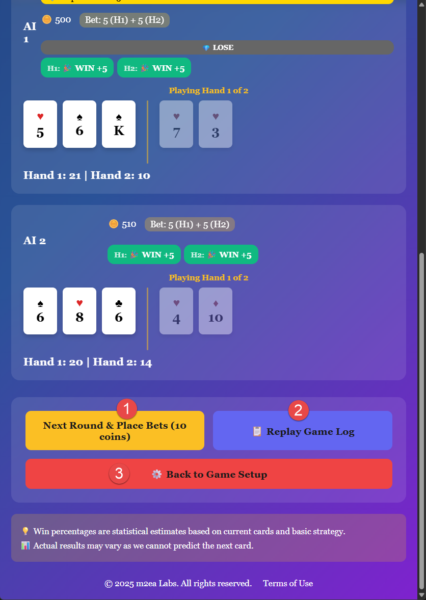14. Blackjack Switch - Partie suivante 01